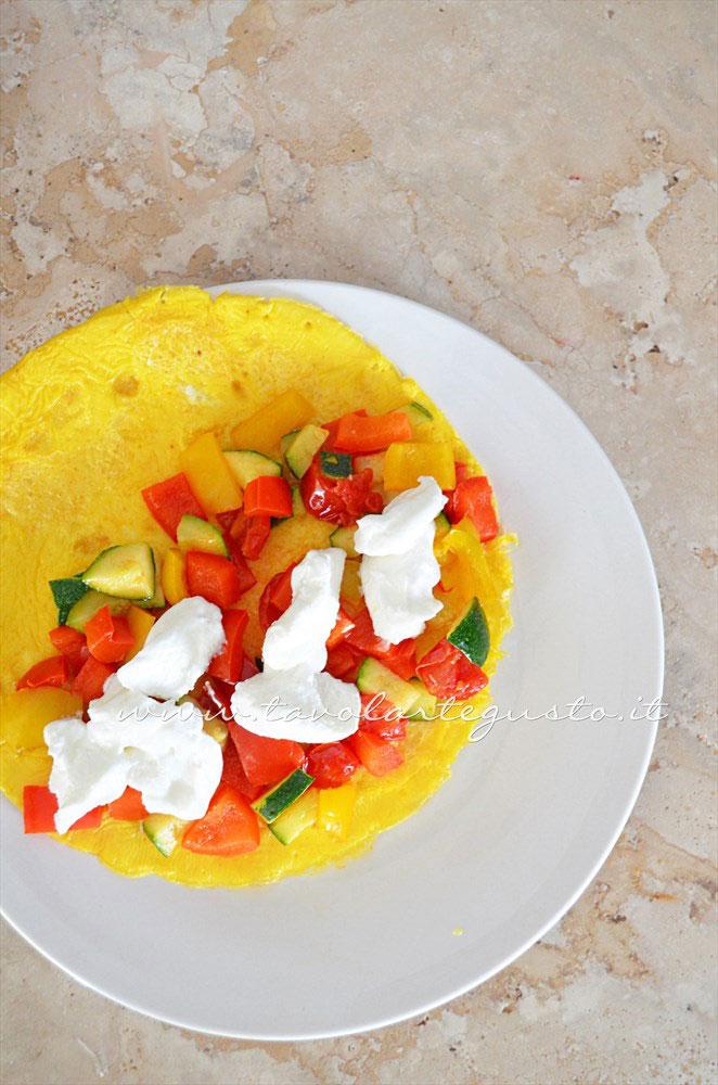 Riempire l'Omelette di verdure e yogurt - Ricetta Omelette verdure e yogurt