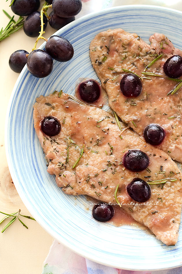 ricetta scaloppine all'uva