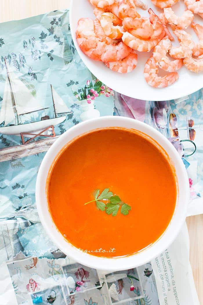 Bisque di Gamberi - Fumetto di Crostacei - Ricetta Bisque di Gamberi