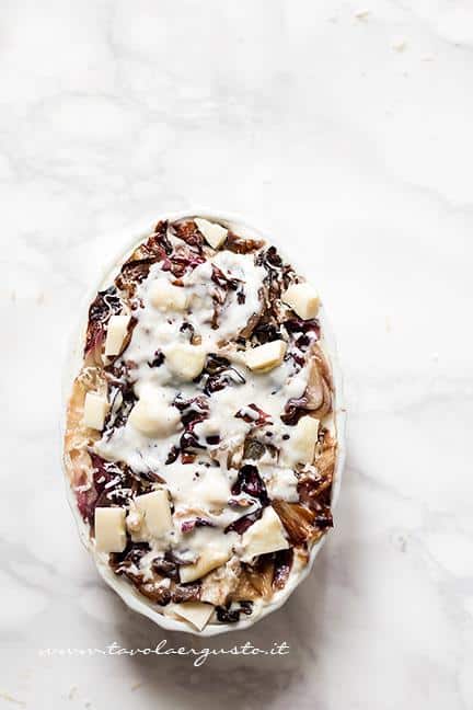 Lasagne al Radicchio pronte per essere infornate - Ricetta Lasagne al Radicchio