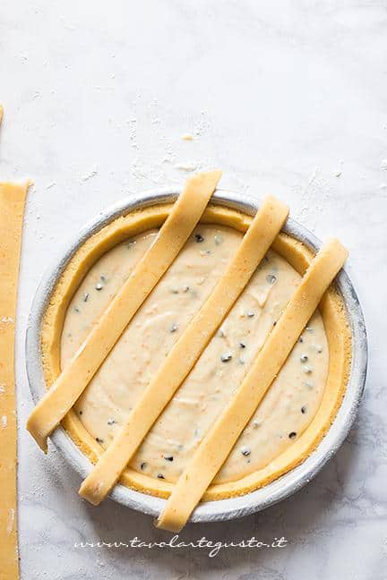 Adagiare le strisce - Ricetta Crostata di Ricotta Cremosa con gocce di cioccolato