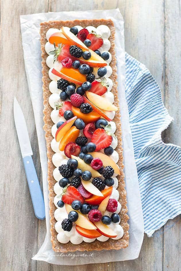 Crostata senza cottura alla frutta - Ricetta Crostata senza cottura