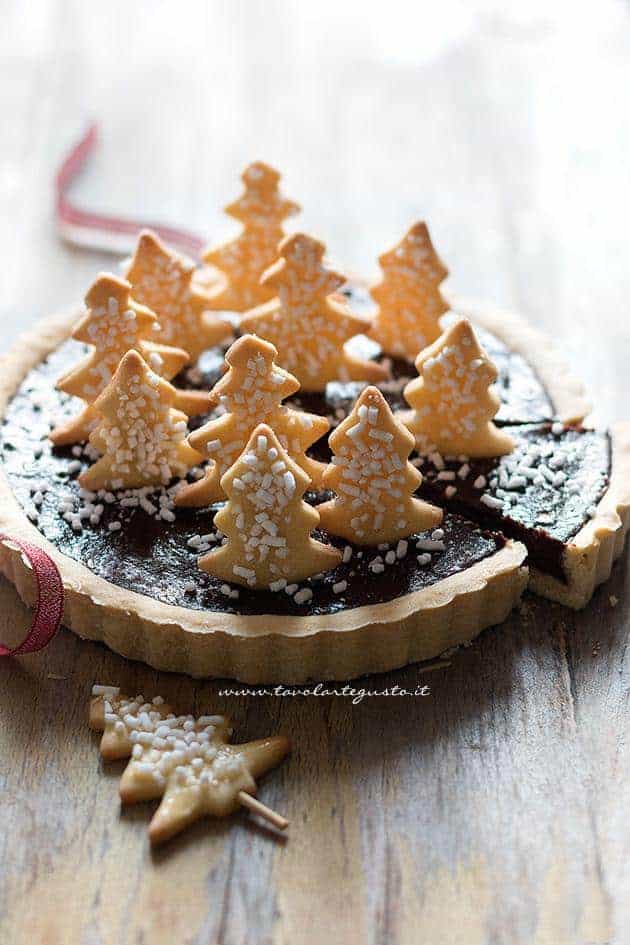 Fetta di Crostata di Natale (Cioccolato e Cannella) - Ricetta Crostata di Natale