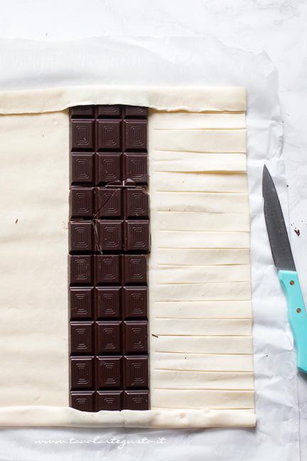 Come fare la treccia di sfoglia al cioccolato 1 - Ricetta Sfoglia al cioccolato