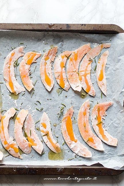 Chips di zucca pronte da cuocere in forno- Ricetta Chips di zucca