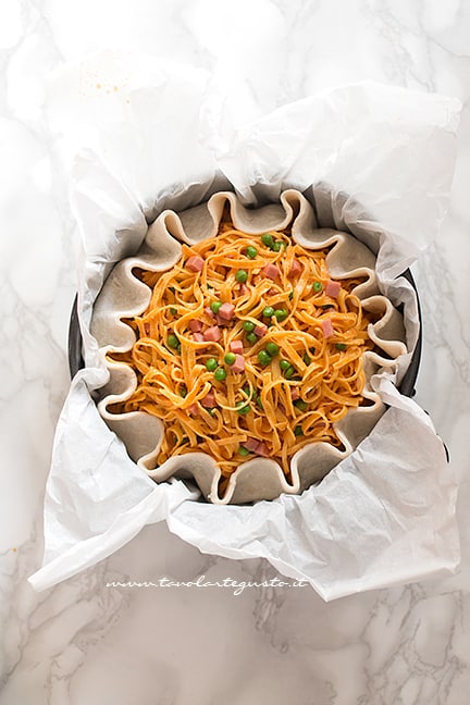 come realizzare la torta di tagliatelle - Ricetta Torta di Tagliatelle salata