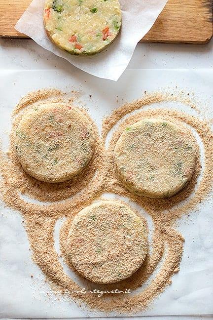 Panare gli hambuger - Ricetta Hambuger di verdure - Hamburger vegetariani